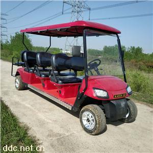 傲森8座酒红色电动高尔夫观光车