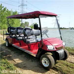 傲森8座酒红色电动高尔夫观光车