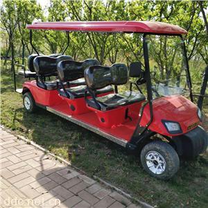 傲森酒红色电动高尔夫球车8座