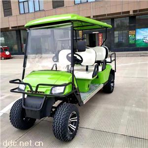6座苹果绿电动高尔夫球车加防撞栏