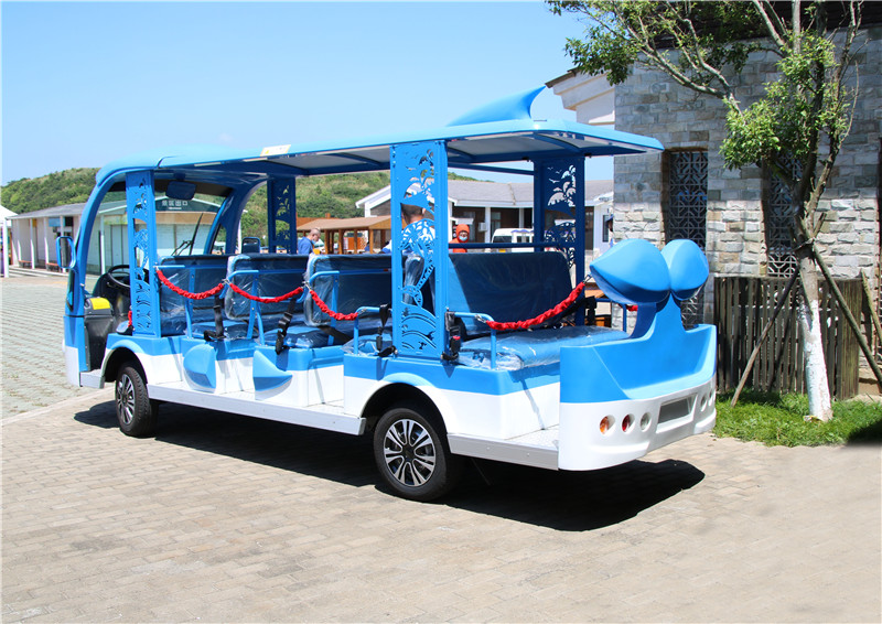 湖南14座海豚卡通电动观光车景区园区特色电瓶观光游览车厂家-湖南豪